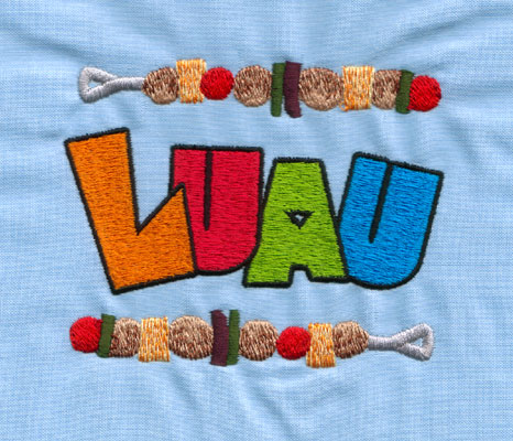 Embroidery Design: LUAU (large)<br>4.02" x 3.25"