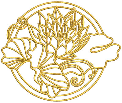 Embroidery Design: Lotus Art embellishment 1<br> 4.02w X 3.36h | Embroidery Legacy Embroidery Design: Lotus Art embellishment 1<br> 4.02w X 3.36h