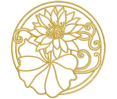 Embroidery Design: Lotus Art Embellishment 2<br> 3.90w X 4.02h