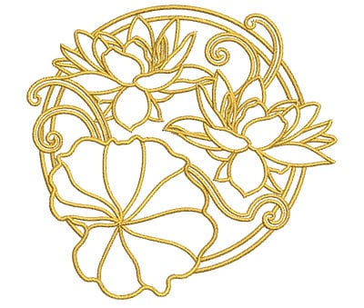 Embroidery Design: Lotus Art Embellishment 5<br> 3.99w X 3.79h