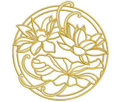 Embroidery Design: Lotus Art Embellishment 6<br> 3.84w X 3.99h | Embroidery Legacy Embroidery Design: Lotus Art Embellishment 6<br> 3.84w X 3.99h