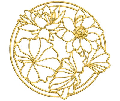 Embroidery Design: Lotus Art Embellishment 7<br> 4.01w X 3.92h