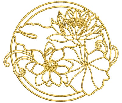 Embroidery Design: Lotus Art Embellishment 9<br> 4.01w X 3.54h
