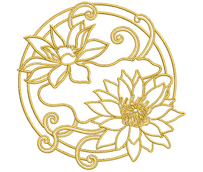 Embroidery Design: Lotus Art Embellishment 10<br> 3.99w X 3.98h | Embroidery Legacy Embroidery Design: Lotus Art Embellishment 10<br> 3.99w X 3.98h