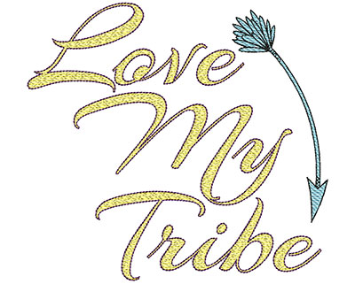 Embroidery Design: Love My Tribe<br> 7.42w X 6.89h