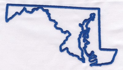 Embroidery Design: Maryland Outline<br>3.13" x 5.70"