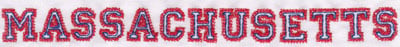 Embroidery Design: Massachusettes Name<br>0.72" x 8.03"