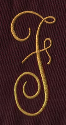 Embroidery Design: FM Center F<br>1.33" x 3.02"