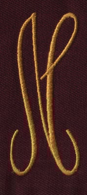 Embroidery Design: FM Center N<br>1.33" x 3.02"