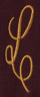 Embroidery Design: FM Left L<br>0.94" x 2.82" | Embroidery Legacy Embroidery Design: FM Left L<br>0.94" x 2.82"