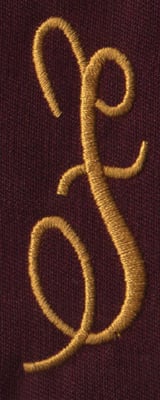 Embroidery Design: FM Right F<br>0.95" x 2.72"