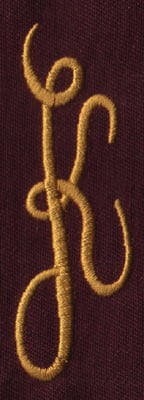 Embroidery Design: FM Right K<br>0.95" x 2.83"
