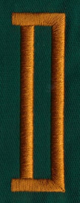 Embroidery Design: OM Center D<br>0.81" x 2.76" | Embroidery Legacy Embroidery Design: OM Center D<br>0.81" x 2.76"