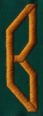 Embroidery Design: OM Left B<br>0.83" x 2.69" | Embroidery Legacy Embroidery Design: OM Left B<br>0.83" x 2.69"