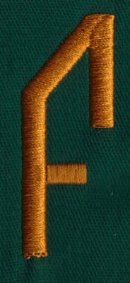 Embroidery Design: OM Left F<br>0.83" x 2.06" | Embroidery Legacy Embroidery Design: OM Left F<br>0.83" x 2.06"