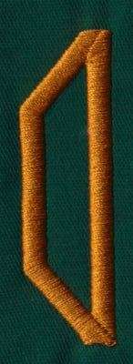 Embroidery Design: OM Left O<br>0.83" x 2.69" | Embroidery Legacy Embroidery Design: OM Left O<br>0.83" x 2.69"