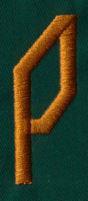 Embroidery Design: OM Left P<br>0.83" x 2.05" | Embroidery Legacy Embroidery Design: OM Left P<br>0.83" x 2.05"