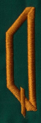 Embroidery Design: OM Left Q<br>0.83" x 2.86" | Embroidery Legacy Embroidery Design: OM Left Q<br>0.83" x 2.86"