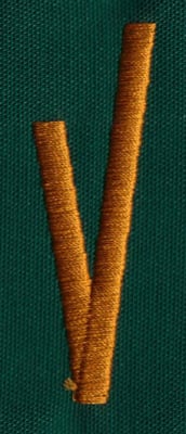 Embroidery Design: OM Left V<br>0.83" x 2.40"