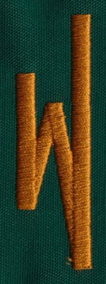 Embroidery Design: OM Left W<br>0.83" x 2.69" | Embroidery Legacy Embroidery Design: OM Left W<br>0.83" x 2.69"