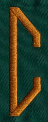 Embroidery Design: OM Right C<br>0.83" x 2.69"