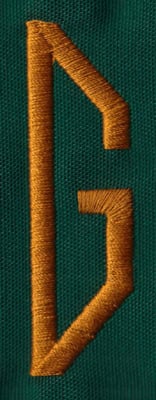 Embroidery Design: OM Right G<br>0.83" x 2.69" | Embroidery Legacy Embroidery Design: OM Right G<br>0.83" x 2.69"