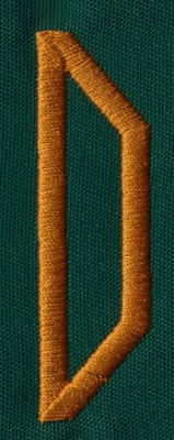 Embroidery Design: OM Right O<br>0.83" x 2.69"