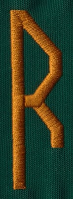 Embroidery Design: OM Right R<br>0.83" x 2.69" | Embroidery Legacy Embroidery Design: OM Right R<br>0.83" x 2.69"