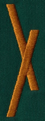 Embroidery Design: OM Right X<br>0.83" x 2.69"