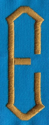 Embroidery Design: PM Center E<br>0.98" x 2.75" | Embroidery Legacy Embroidery Design: PM Center E<br>0.98" x 2.75"