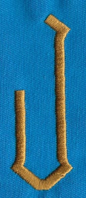 Embroidery Design: PM Center J<br>0.98" x 2.64"