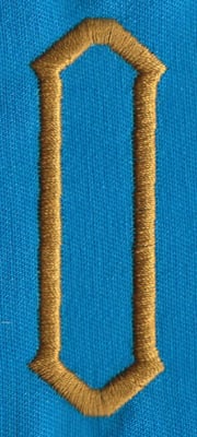 Embroidery Design: PM Center O<br>0.99" x 2.75" | Embroidery Legacy Embroidery Design: PM Center O<br>0.99" x 2.75"