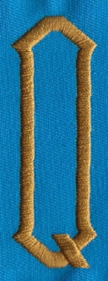 Embroidery Design: PM Center Q<br>0.98" x 2.75" | Embroidery Legacy Embroidery Design: PM Center Q<br>0.98" x 2.75"