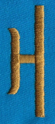 Embroidery Design: PM Left H<br>0.65" x 1.87"
