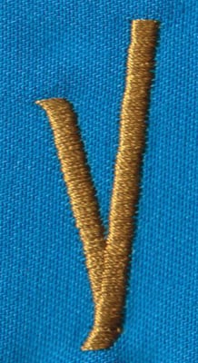 Embroidery Design: PM Left V<br>0.65" x 1.61" | Embroidery Legacy Embroidery Design: PM Left V<br>0.65" x 1.61"