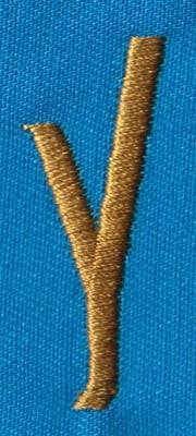Embroidery Design: PM Left Y<br>0.65" x 2.61"