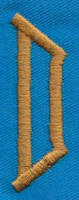 Embroidery Design: PM Right D<br>0.65" x 2.00" | Embroidery Legacy Embroidery Design: PM Right D<br>0.65" x 2.00"