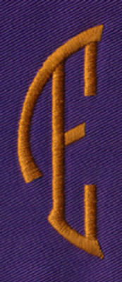 Embroidery Design: SM Left E<br>0.95" x 2.62"