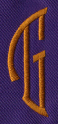 Embroidery Design: SM Left G<br>0.97" x 2.62"