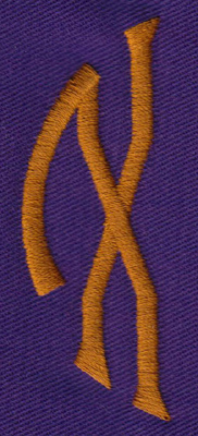 Embroidery Design: SM Left X<br>0.97" x 2.61"