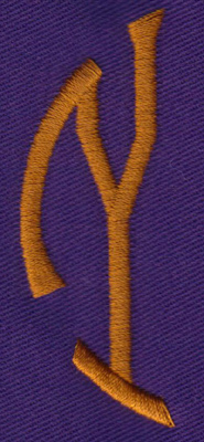 Embroidery Design: SM Left Y<br>0.96" x 2.62"
