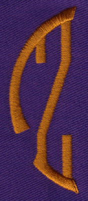Embroidery Design: SM Left Z<br>0.95" x 2.62"