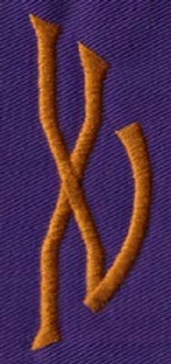 Embroidery Design: SM Right X<br>0.97" x 2.61" | Embroidery Legacy Embroidery Design: SM Right X<br>0.97" x 2.61"