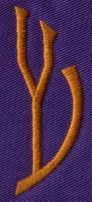 Embroidery Design: SM Right Y<br>0.95" x 2.62"