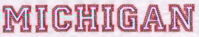 Embroidery Design: Michigan Name<br>1.20" x 7.99"