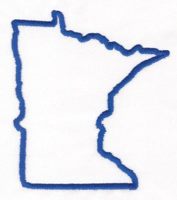 Embroidery Design: Minnesota Outline<br>3.67" x 3.23"