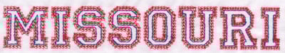 Embroidery Design: Missouri Name<br>1.30" x 8.00" | Embroidery Legacy Embroidery Design: Missouri Name<br>1.30" x 8.00"