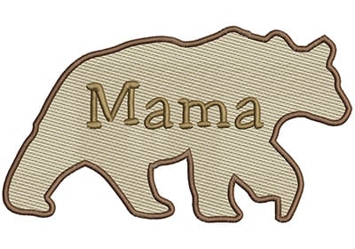 Embroidery Design: Mama Bear Lg<br> 8.66w X 4.86h