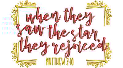 Embroidery Design: Rejoiced Lg<br> 7.52w X 5.02h