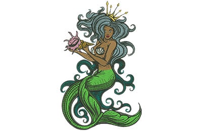 Embroidery Design: Mermaid Queen Lg<br> 7.15w X 11.50h